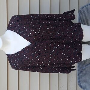 West Kei Allan High Low  Blouse With Tie Sleeves